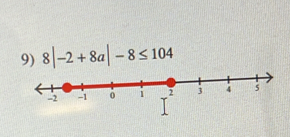 8|-2+8a|-8≤ 104