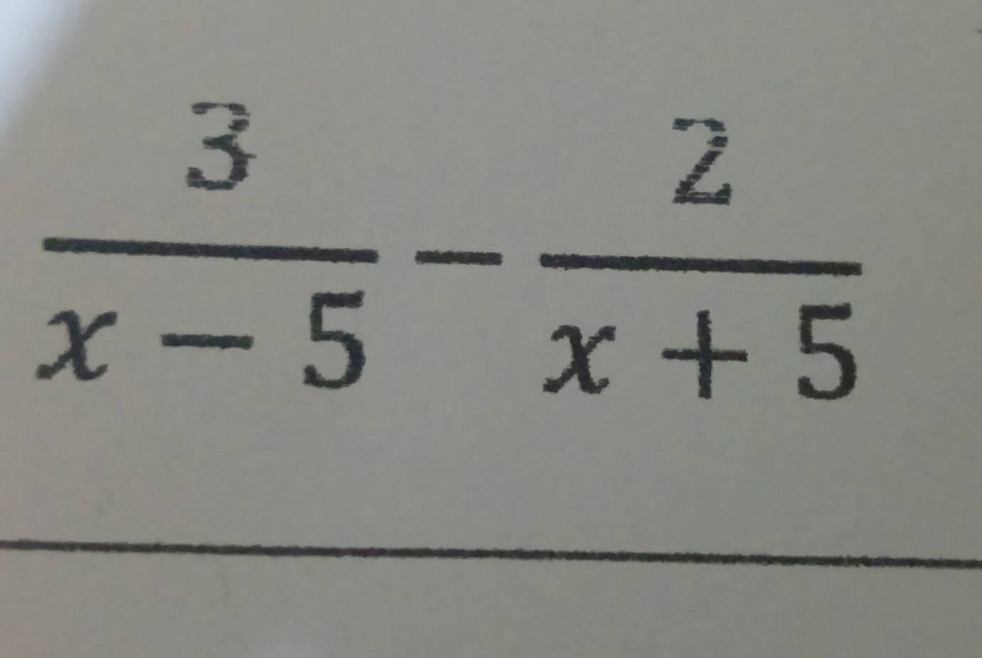  3/x-5 - 2/x+5 