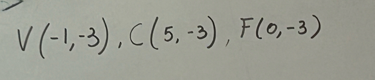 V(-1,-3), C(5,-3), F(0,-3)