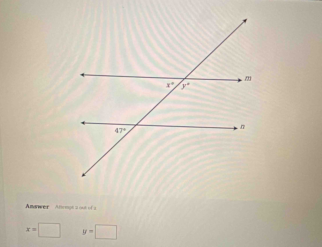 nswer Attempt 2 out of 2
x=□ y=□