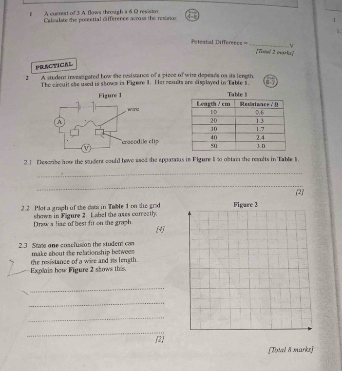 Solved: A current of 3 A flows through a 6 Ω resistor. 4-6 Calculate ...
