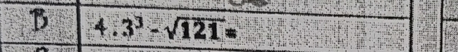 4.3^3-sqrt(121)=