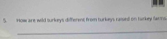 How are wild turkeys different from turkeys raised on turkey farms 
_