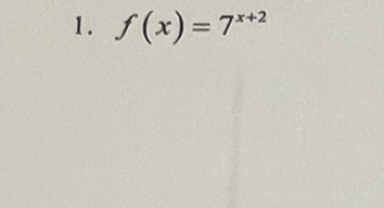 f(x)=7^(x+2)