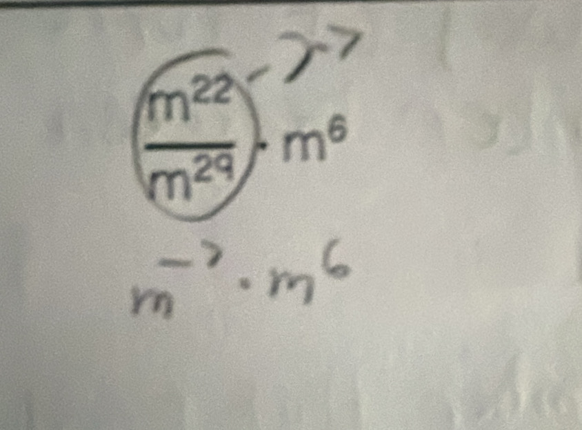 ( m^(22)/m^(29) )^-7_m^6