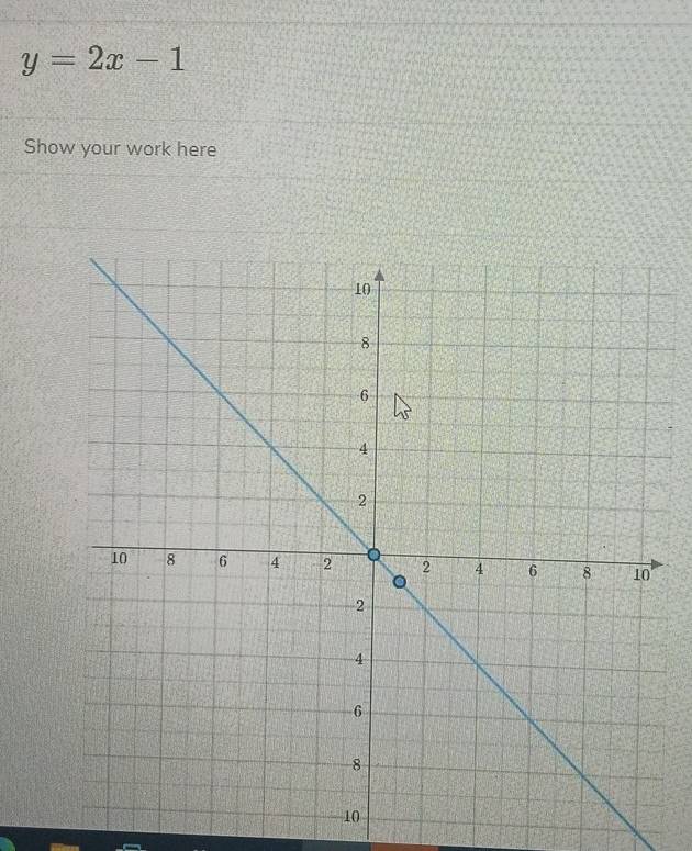 y=2x-1
Show your work here