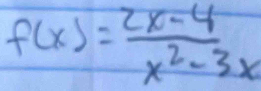 f(x)= (2x-4)/x^2-3x 