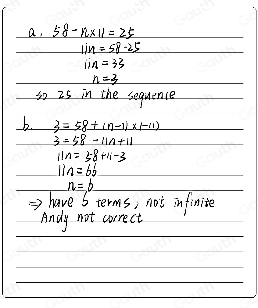Solved: A sequence has first term 58. The term-to-term rule is ...