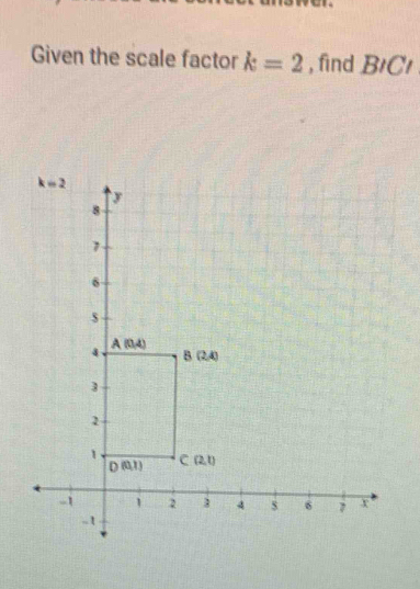 Given the scale factor k=2 , find BICI