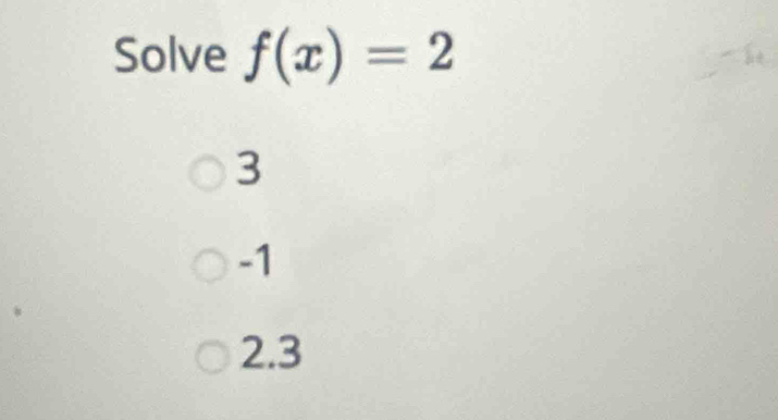 Solve f(x)=2
3
-1
2.3