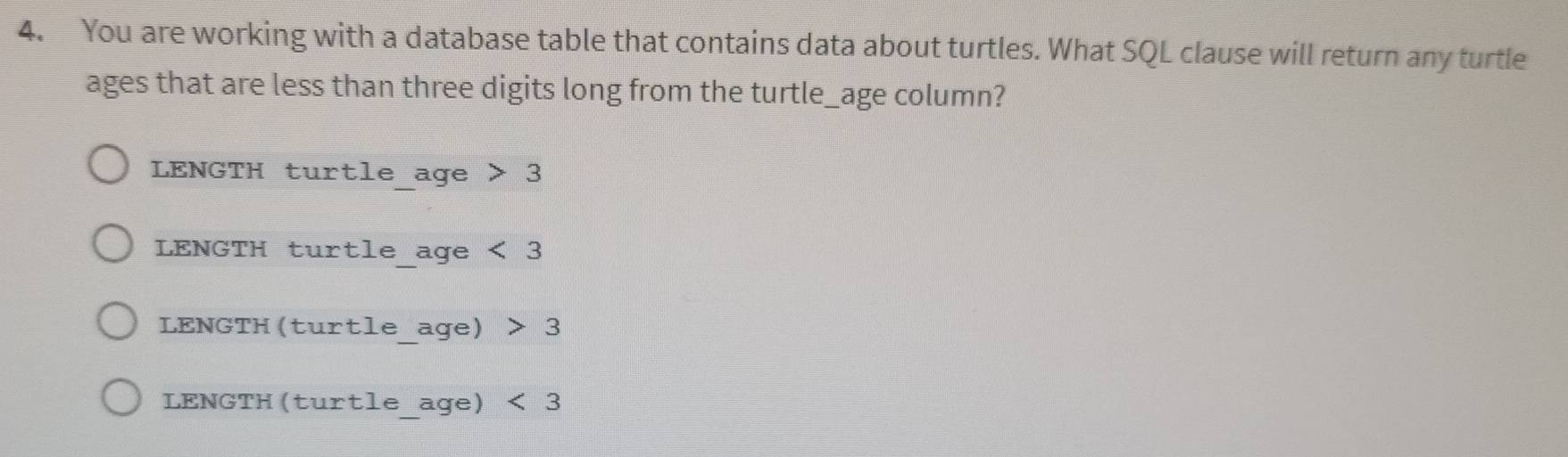 Risolto:You are working with a database table that contains data about ...