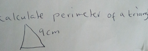 calculale perimeter of a triang
9cm