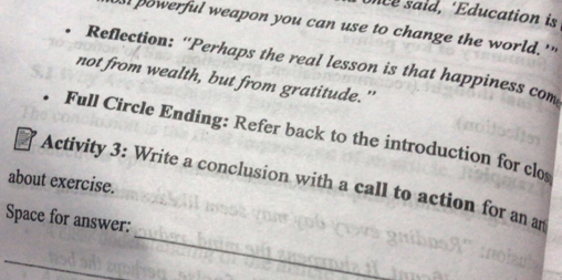 تم الحل:ce said, ‘Education is o powerful weapon you can use to change ...