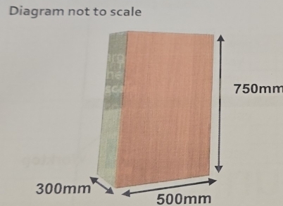 Diagram not to scale
750mm
500mm