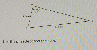 Use the sine rule to find angle ABC.