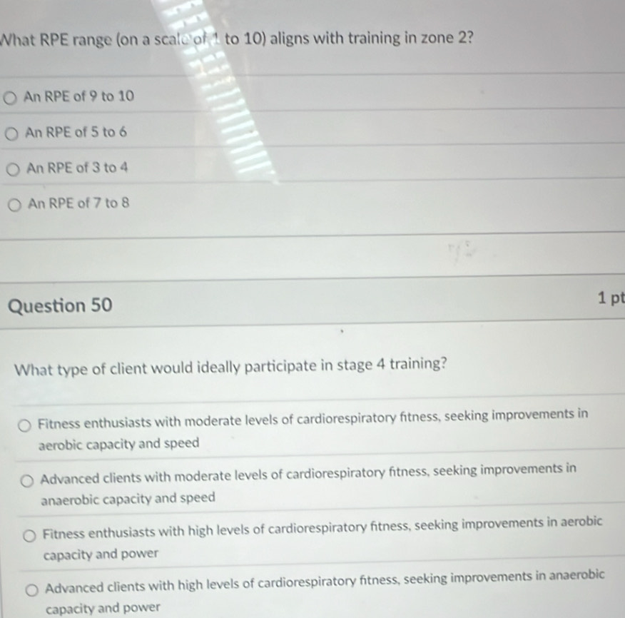 Solved: What RPE range (on a scale of 1 to 10) aligns with training in ...