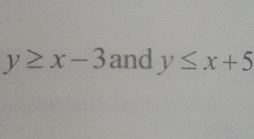 y≥ x-3 and y≤ x+5