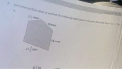Lesson 21 Pr
SA=LA+2B