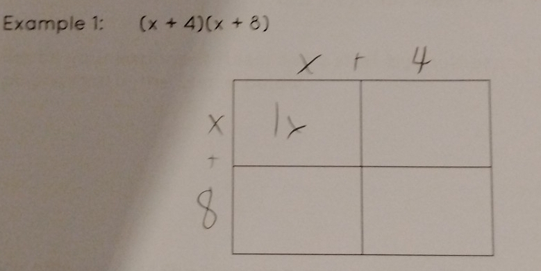 Example 1: (x+4)(x+8)