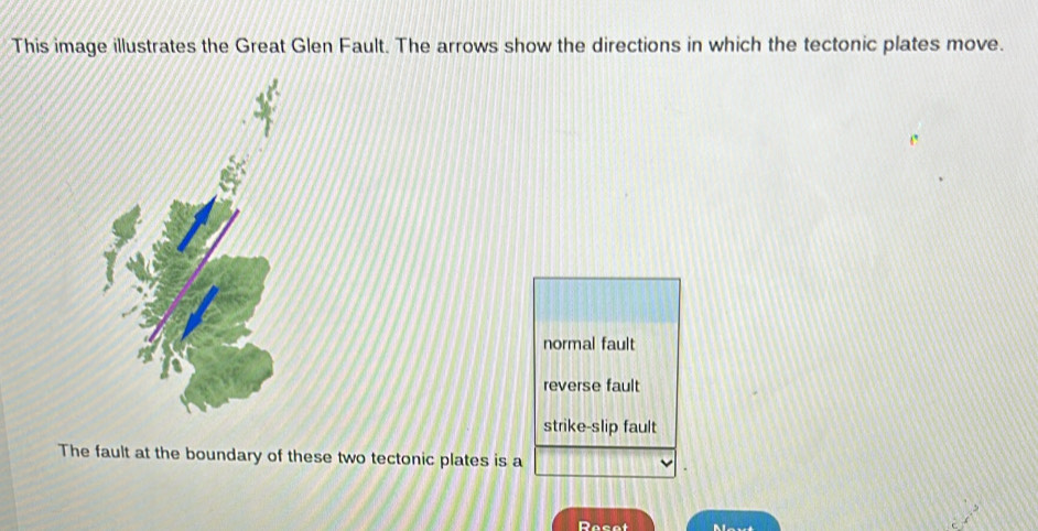 Solved: This image illustrates the Great Glen Fault. The arrows show ...