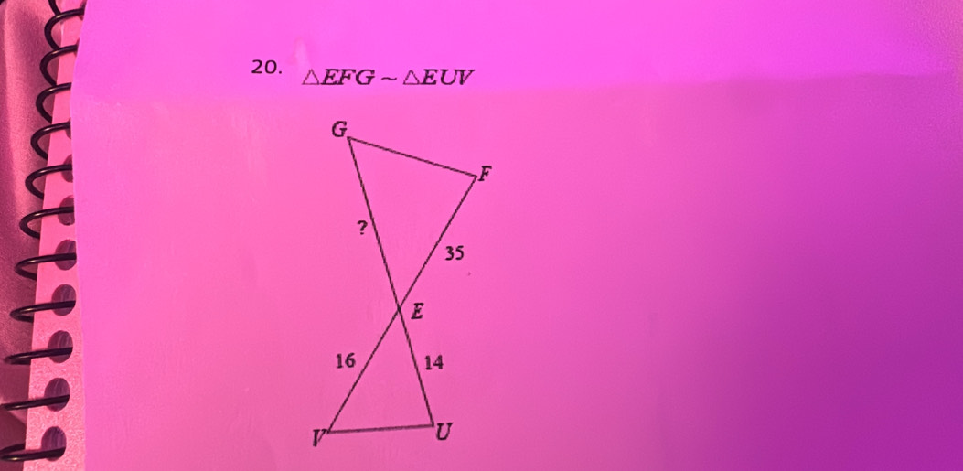 △ EFGsim △ EUV