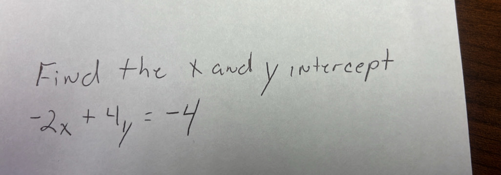 Find the andyintercept
-2x+4_y=-4