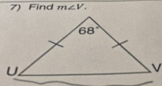 7)Find m∠ V.