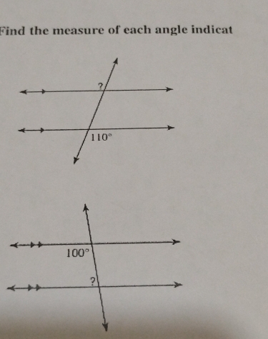 Find the measure of each angle indicat