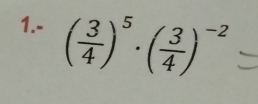 1. - ( 3/4 )^5· ( 3/4 )^-2