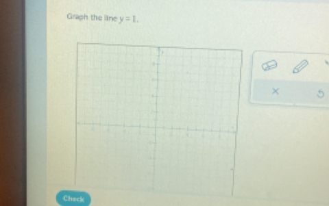 Graph the line y=1, 
× 
Check