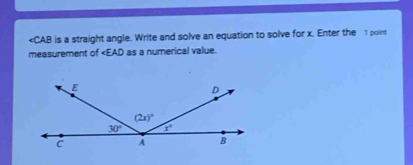 ∠ EAD as a numerical value.