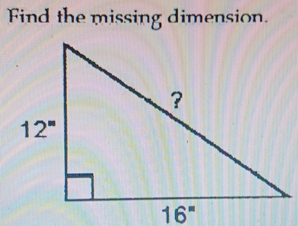 Find the missing dimension.