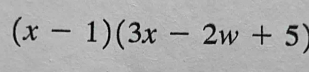 (x-1)(3x-2w+5)