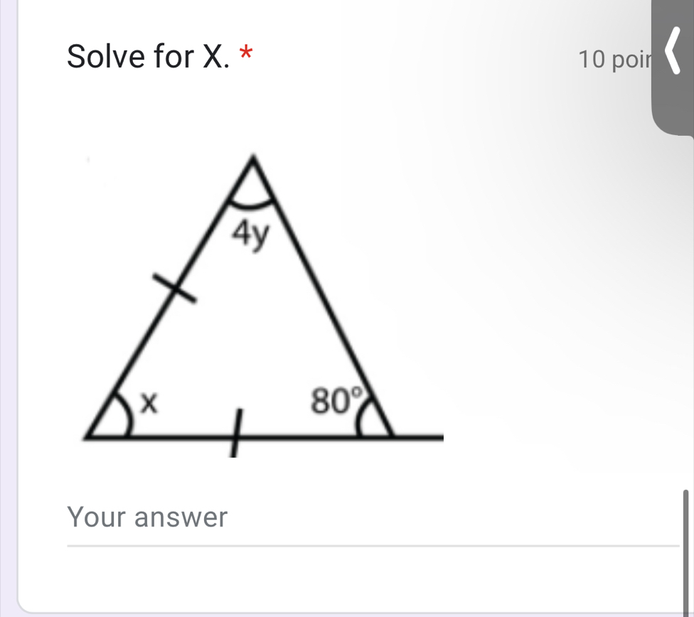 Solve for X. * 10 poir (
Your answer