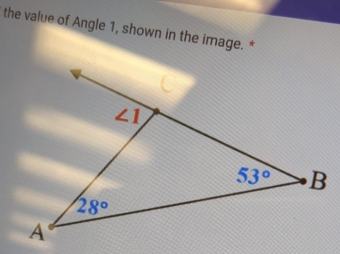 the value of Angle 1, shown in the image. *