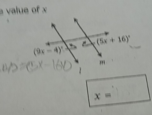 value of x
x=