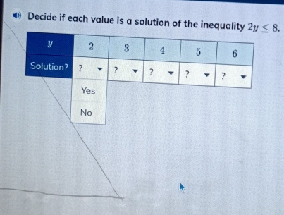 ❸ Decide if each value is a solution of the