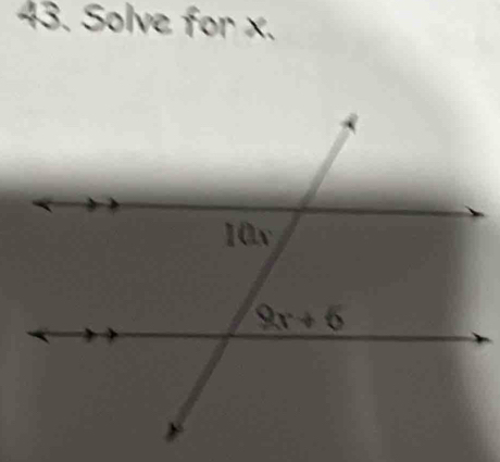 Solve for x.