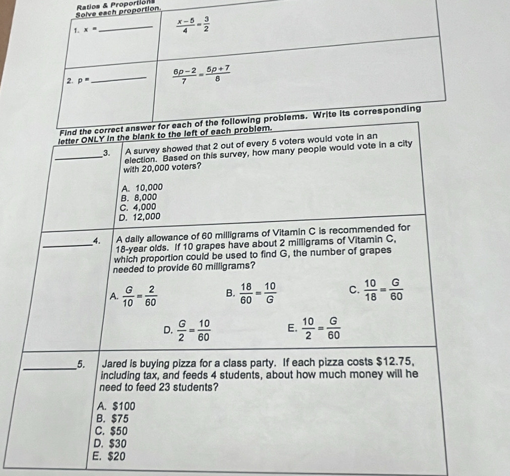 Ratios & Proportions