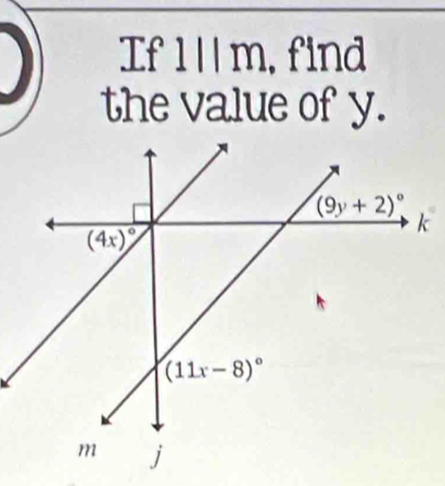 If l/l m, find
the value of y.