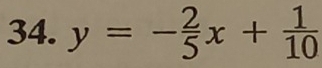 y=- 2/5 x+ 1/10 