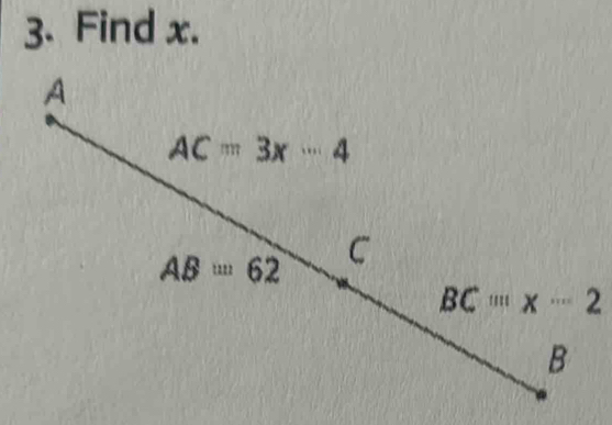 Find x.
x-2