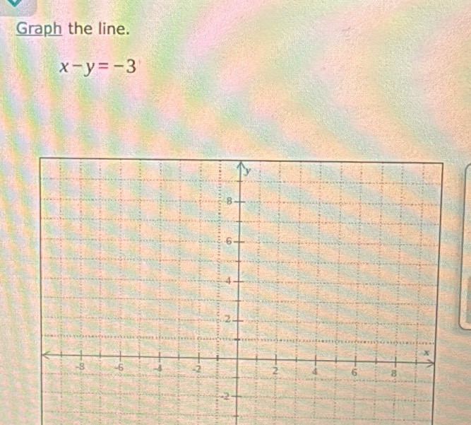 Graph the line.
x-y=-3