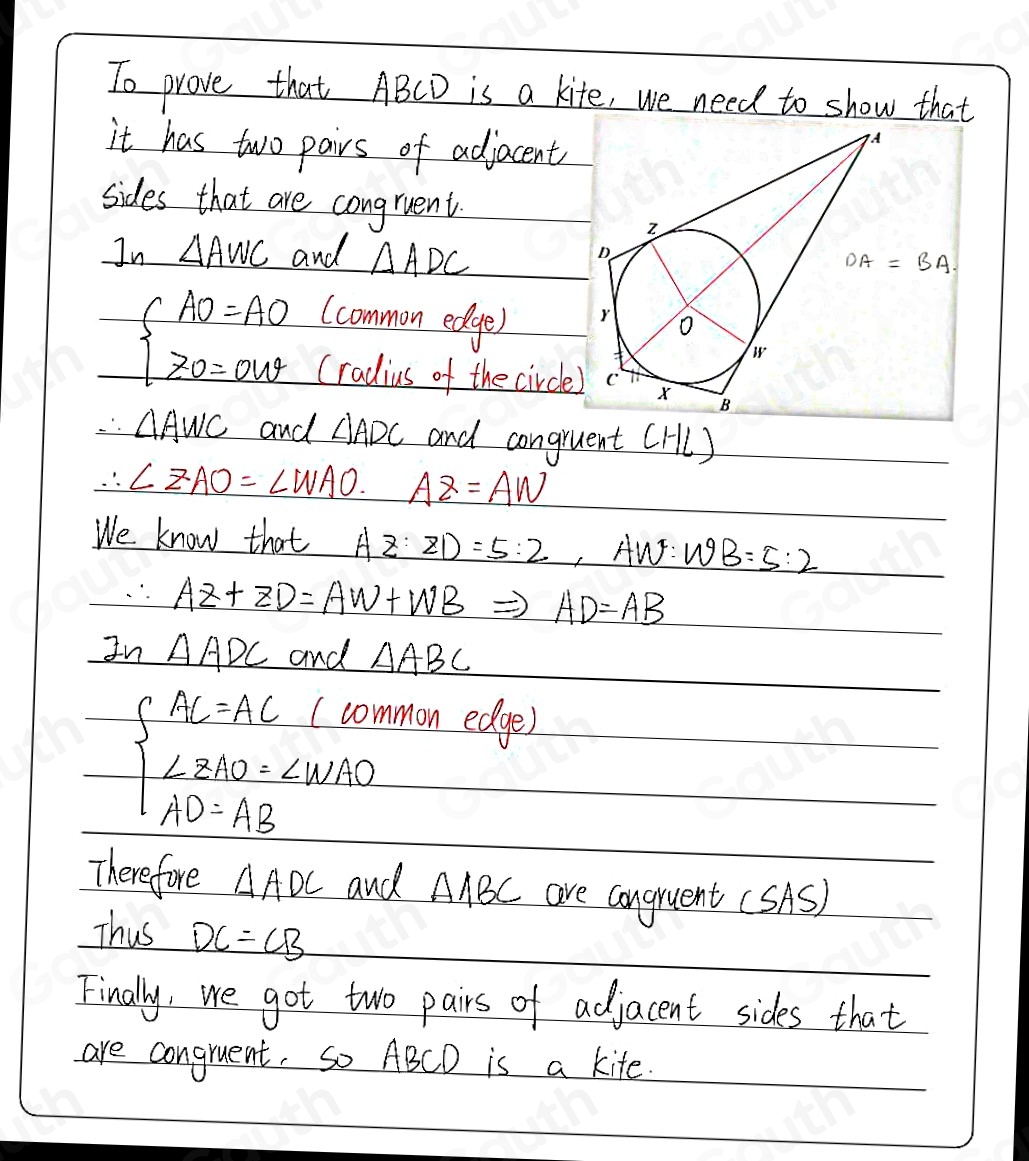 Solved: 14 ABCD is a quadrilateral. AB, BC, CD and DA are tangents to a ...