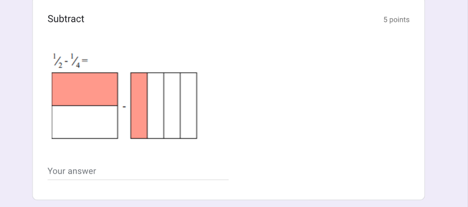 Subtract 5 points^1/_2-^1/_4=
Your answer