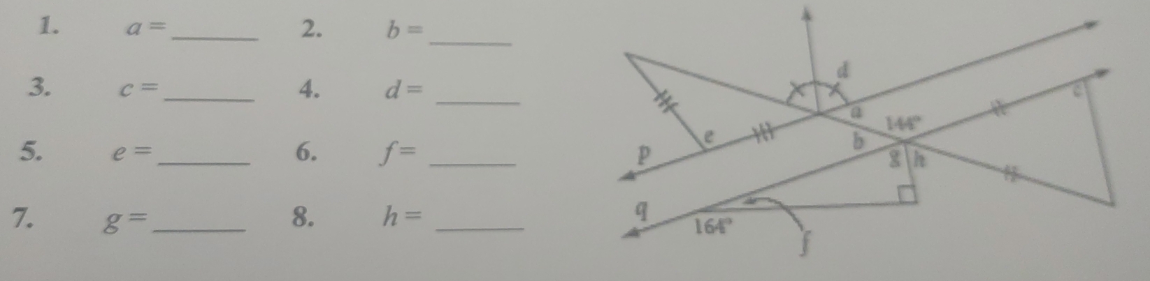 a= _ b=
2.
_
4. d=
3. c= _ _
5. e= _
6. f= _
7. g= _
8. h= _