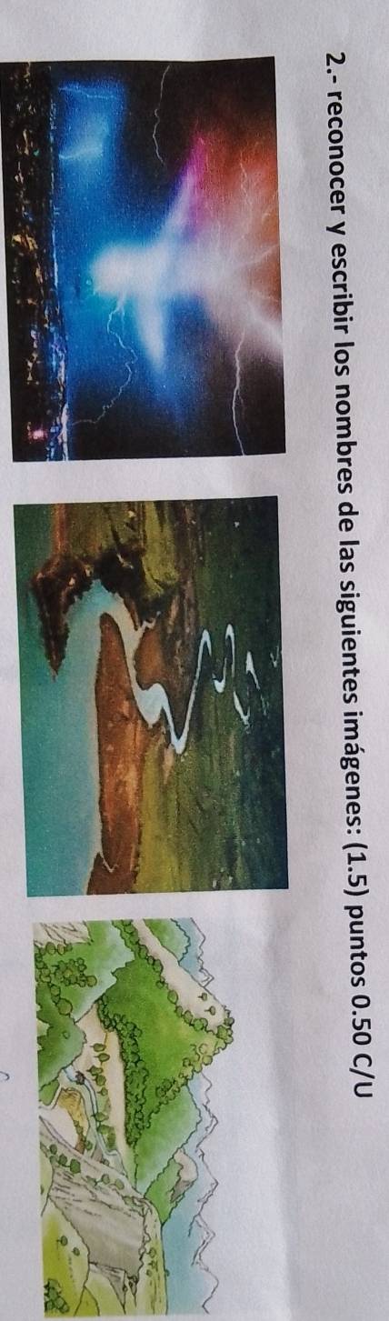 2.- reconocer y escribir los nombres de las siguientes imágenes: (1.5) puntos 0.50 C/U
