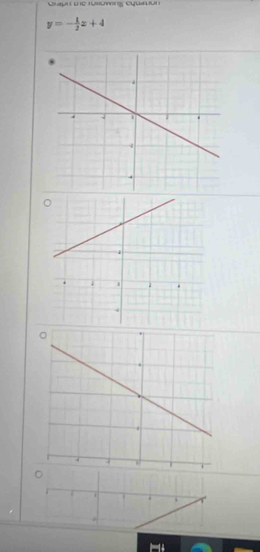 Capr e tnowing Cqusón
y=- 1/2 x+4
C