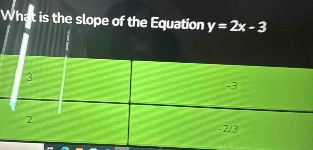 What is the slope of the Eq