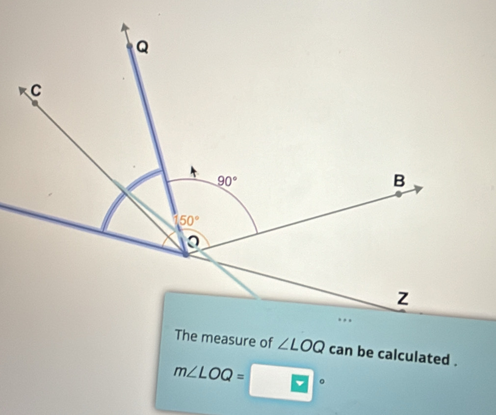 of ∠ LOQ can be calculated .
m∠ LOQ=
。